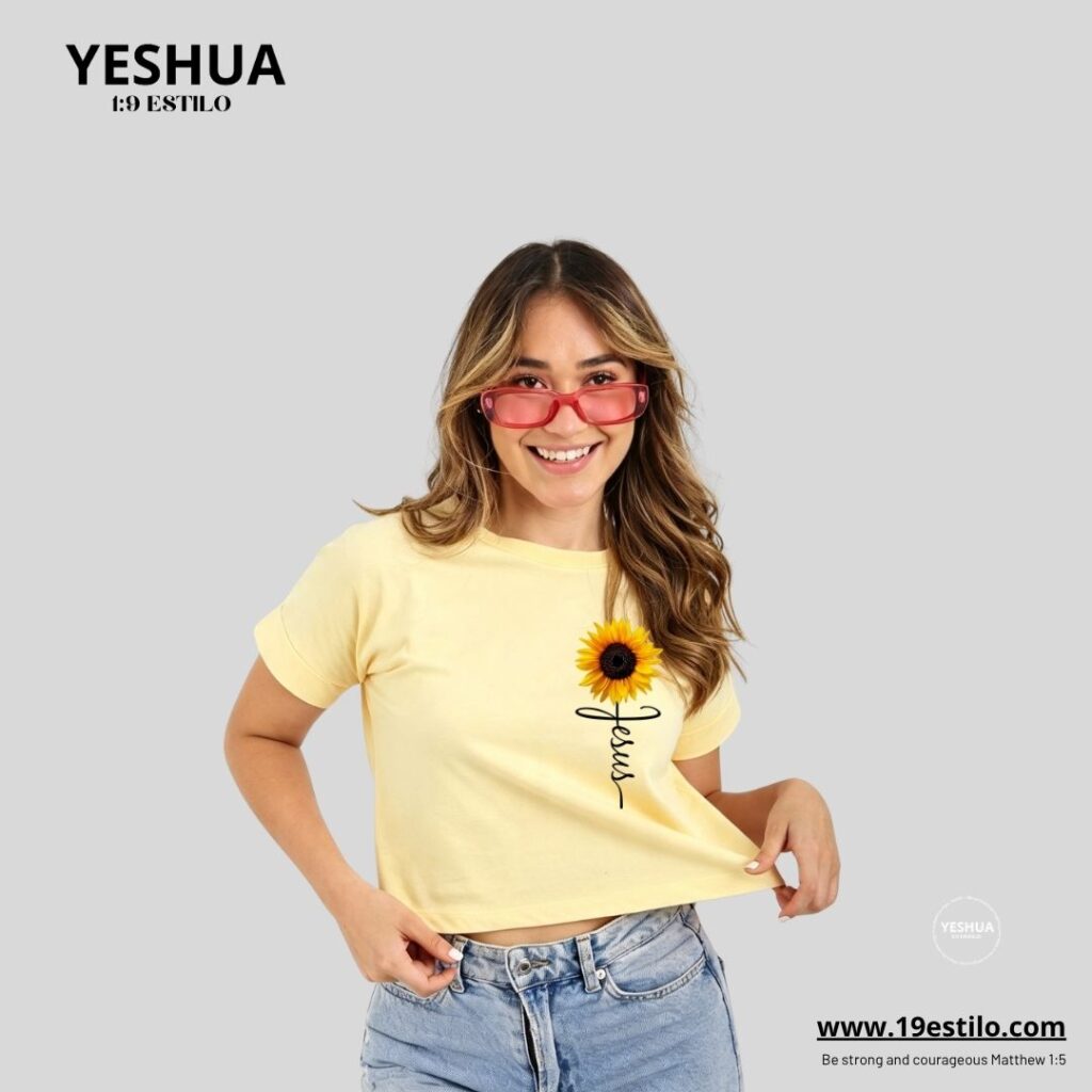 Camiseta Dama Corta /  Crop Top GIRASOL JESUS
