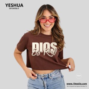 Camiseta Dama Corta /  Crop Top DIOS ES REAL