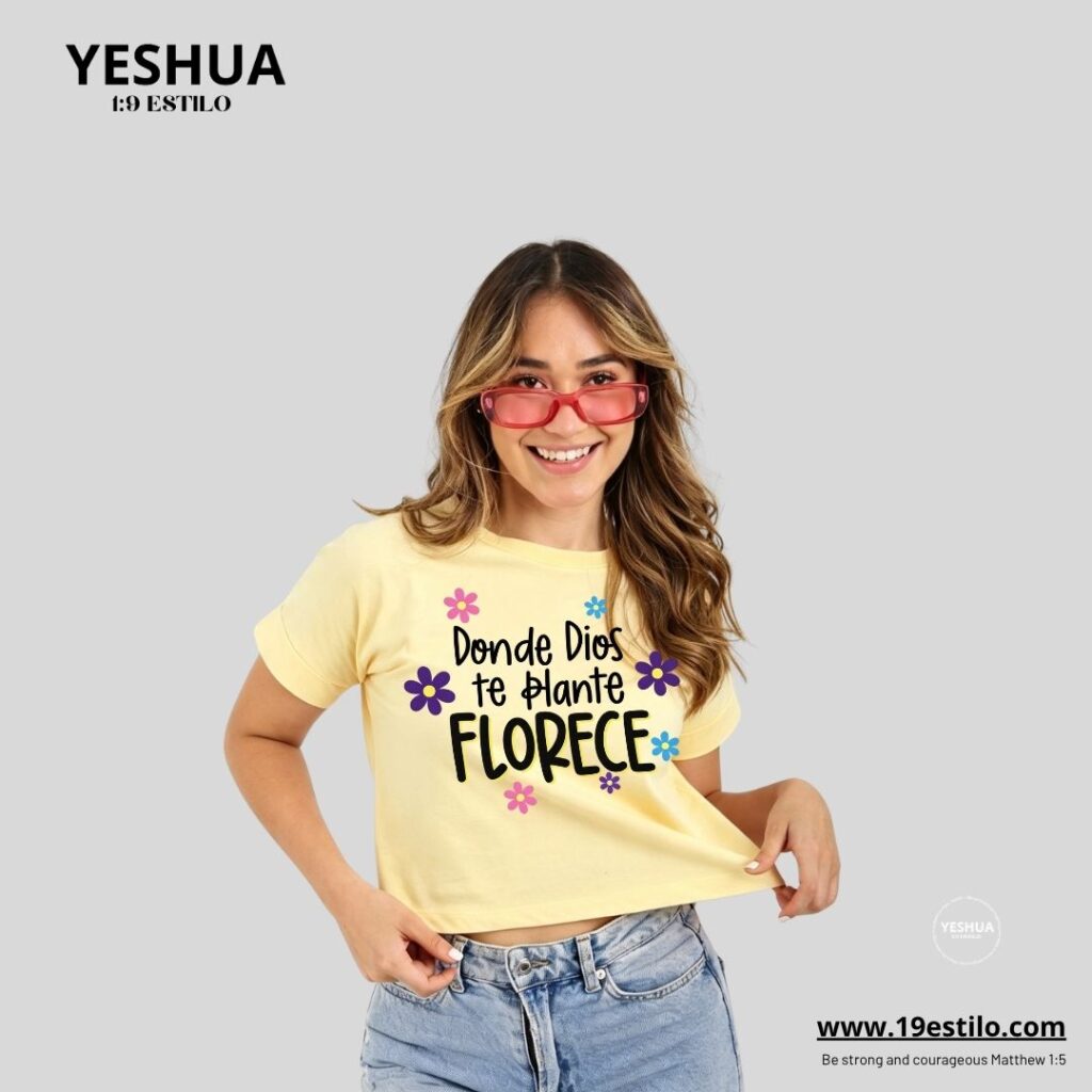 Camiseta Dama Corta /  Crop Top FLORECE