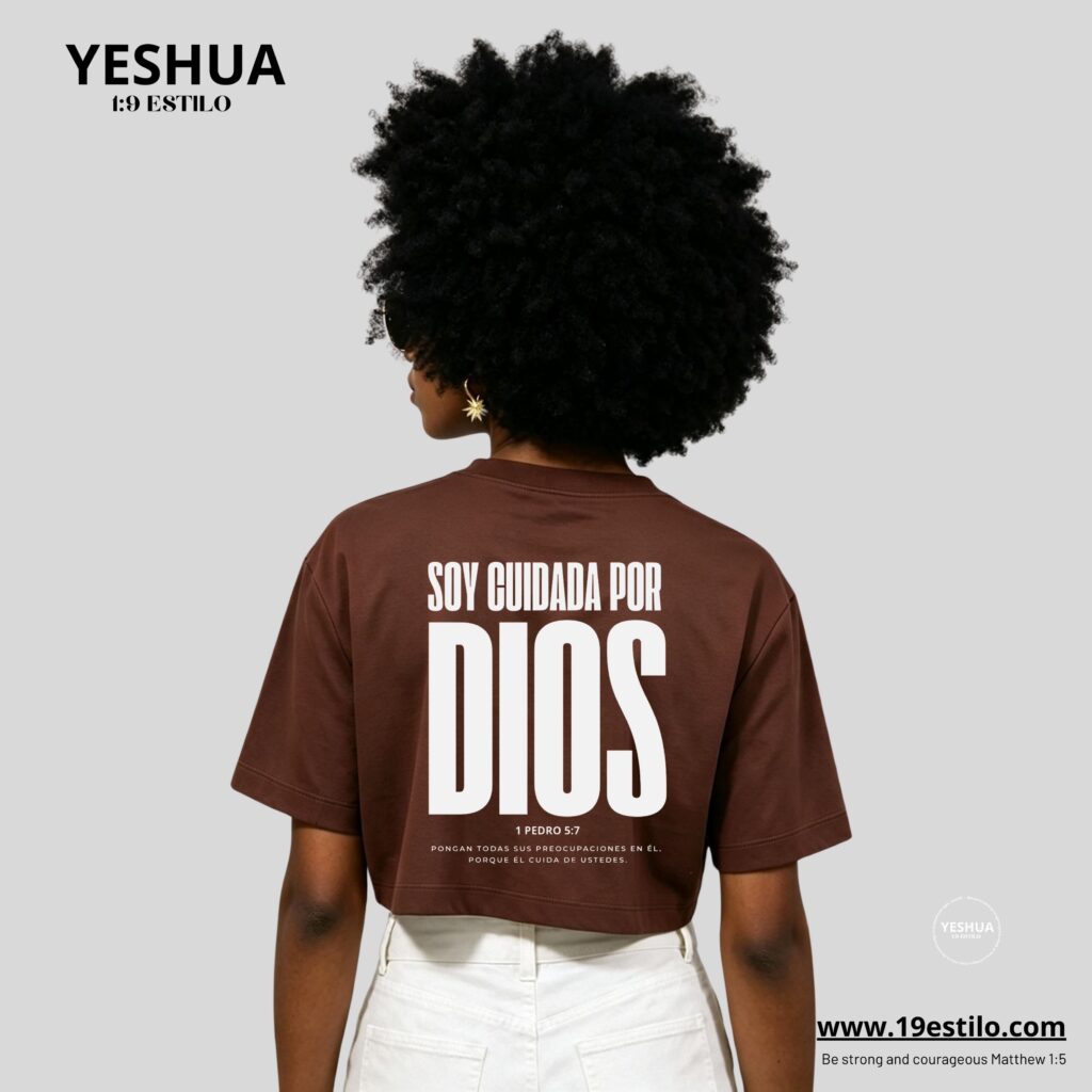 Camiseta Dama Corta /  Crop Top SOY CUIDADA POR DIOS