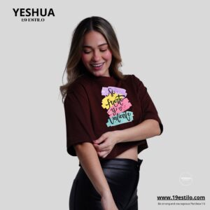 Camiseta Dama Corta /  Crop Top SE FUERTE Y VALIENTE