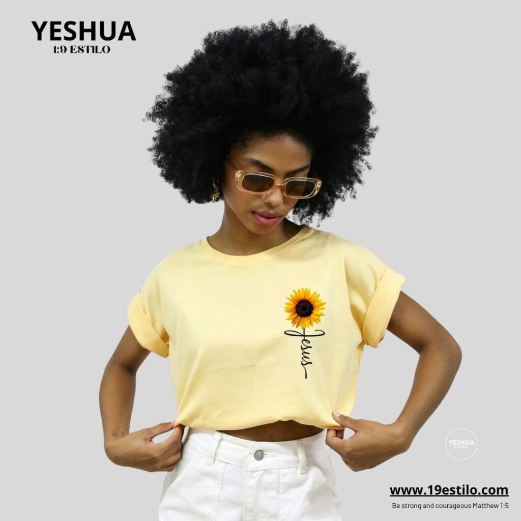Camiseta Dama Corta /  Crop Top GIRASOL JESUS
