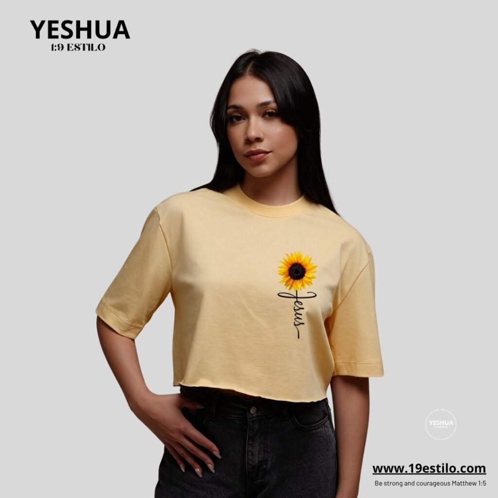 Camiseta Dama Corta /  Crop Top GIRASOL JESUS
