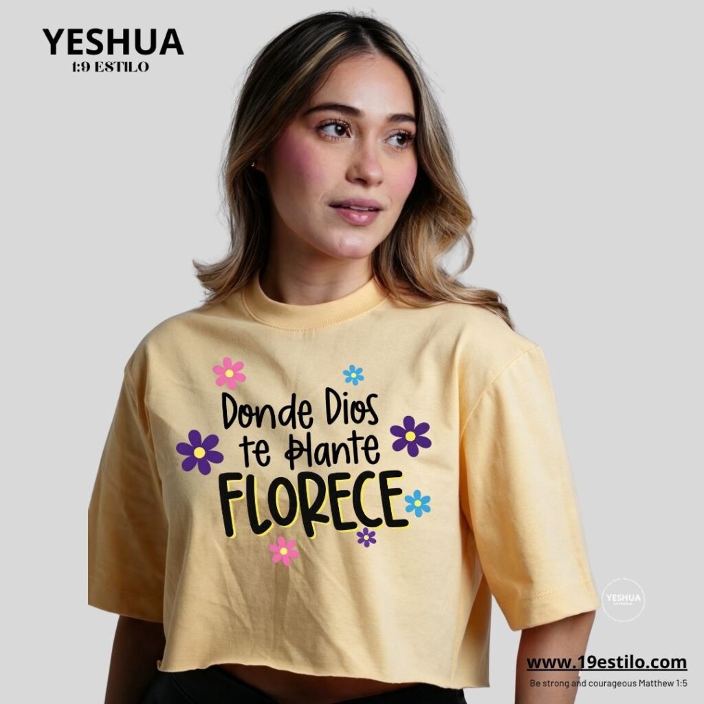 Camiseta Dama Corta /  Crop Top FLORECE
